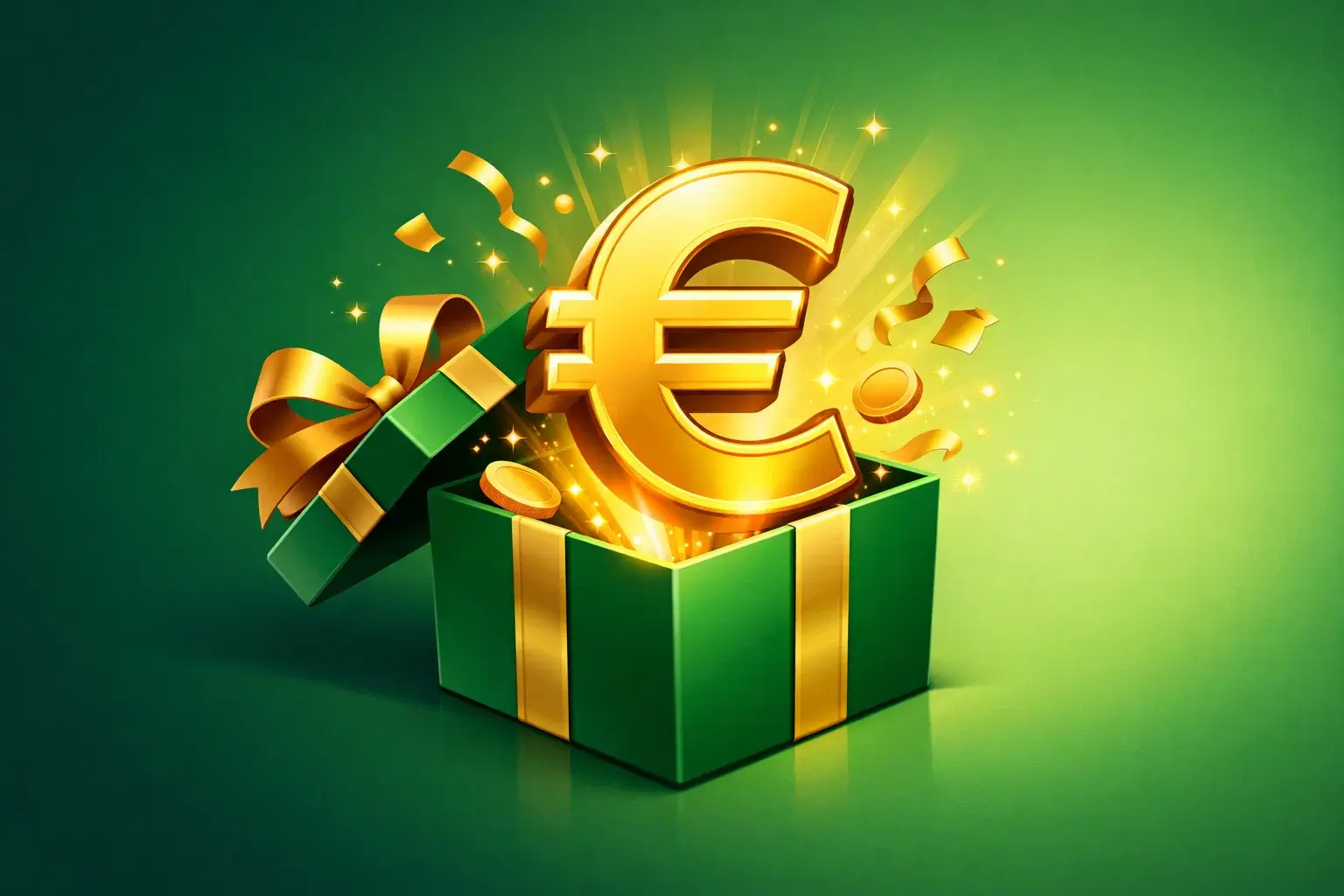 Icona bonus di benvenuto con simbolo euro