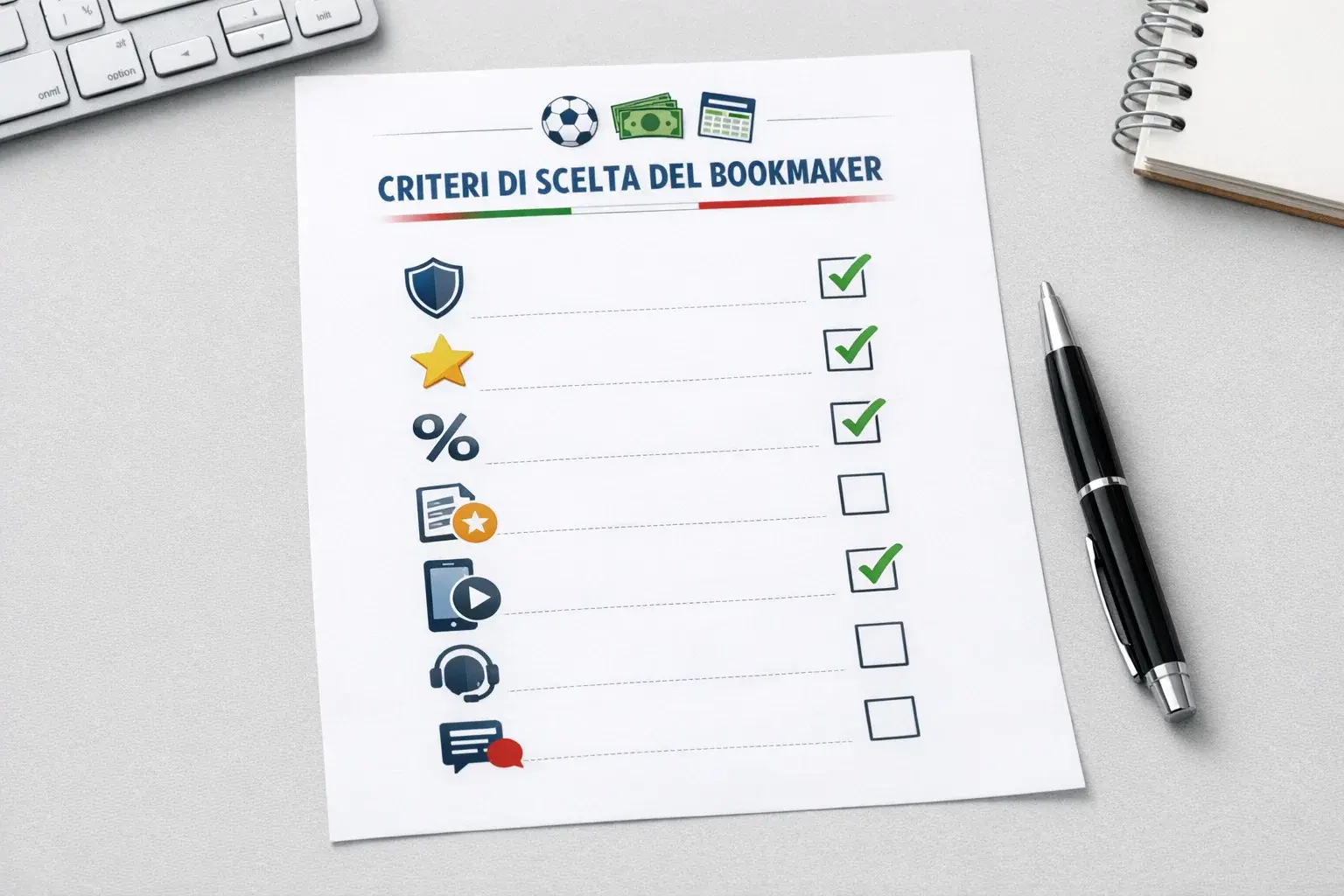Lista di criteri per scegliere un bookmaker affidabile