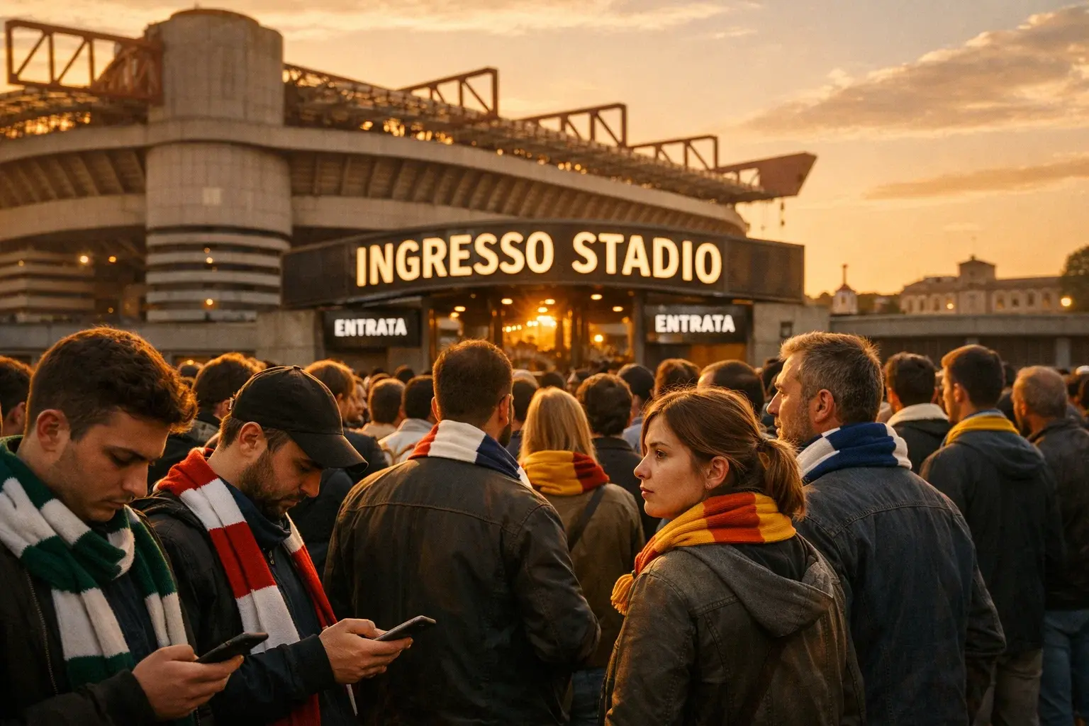 Tifosi in attesa della finale playoff allo stadio